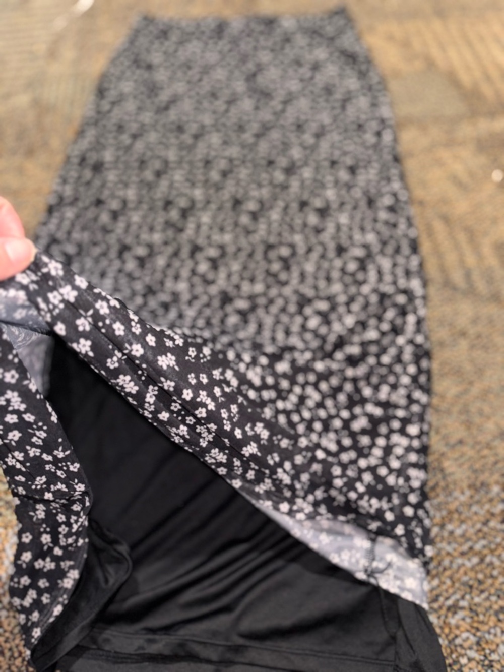 No Boundaries Black Floral Maxi Skirt - Picture 3 of 3